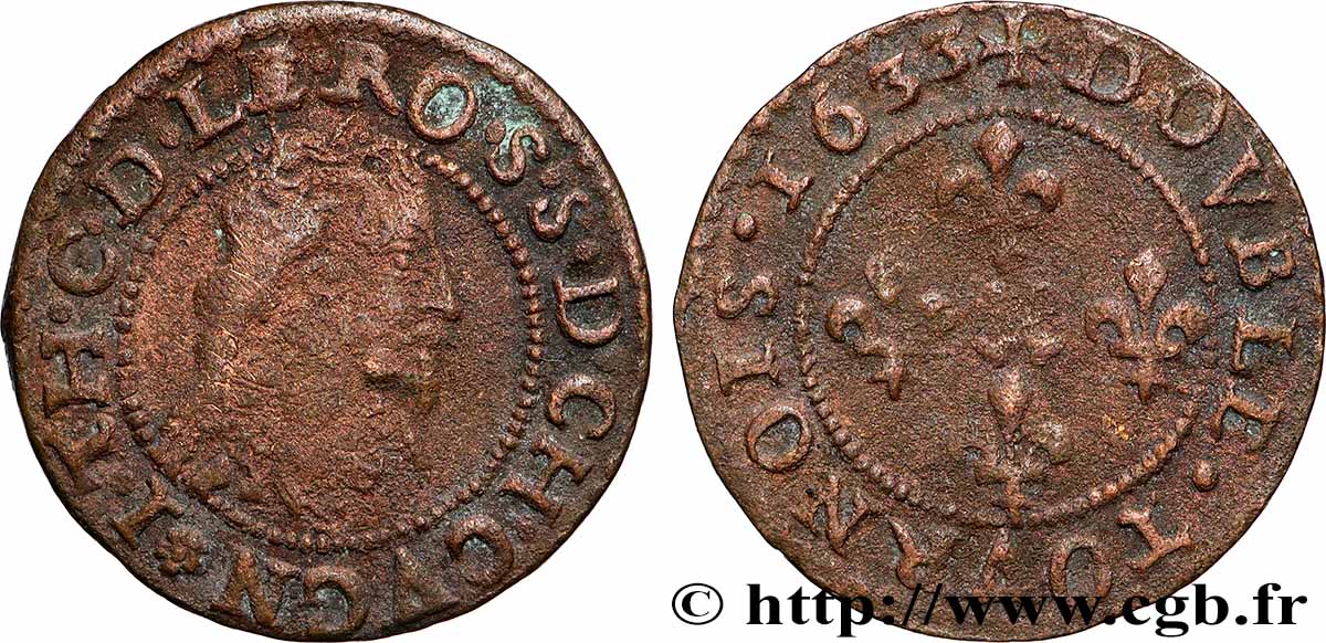 ARDENNES - SEIGNEURIE DE CUGNON - JEAN-THÉODORE DE LÖWENSTEIN Double tournois avec le grand col de dentelle TB