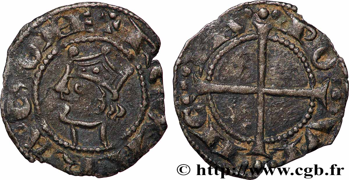 PROVENCE - COMTÉ DE PROVENCE - ALPHONSE II D&nbsp;ARAGON (gouverneur de Provence) Denier BB