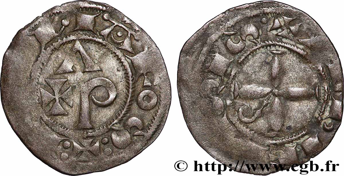 LANGUEDOC - VICOMTÉ D&nbsp;ALBI - RAYMOND VII ET L&nbsp;ÉVÊQUE DURAND OU BERNARD DE CASTENET Denier TTB