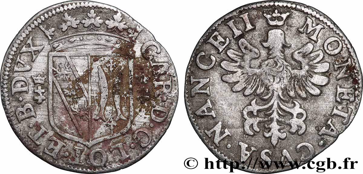 DUCHY OF LORRAINE - CHARLES IV Double denier ou gros lorrain BB