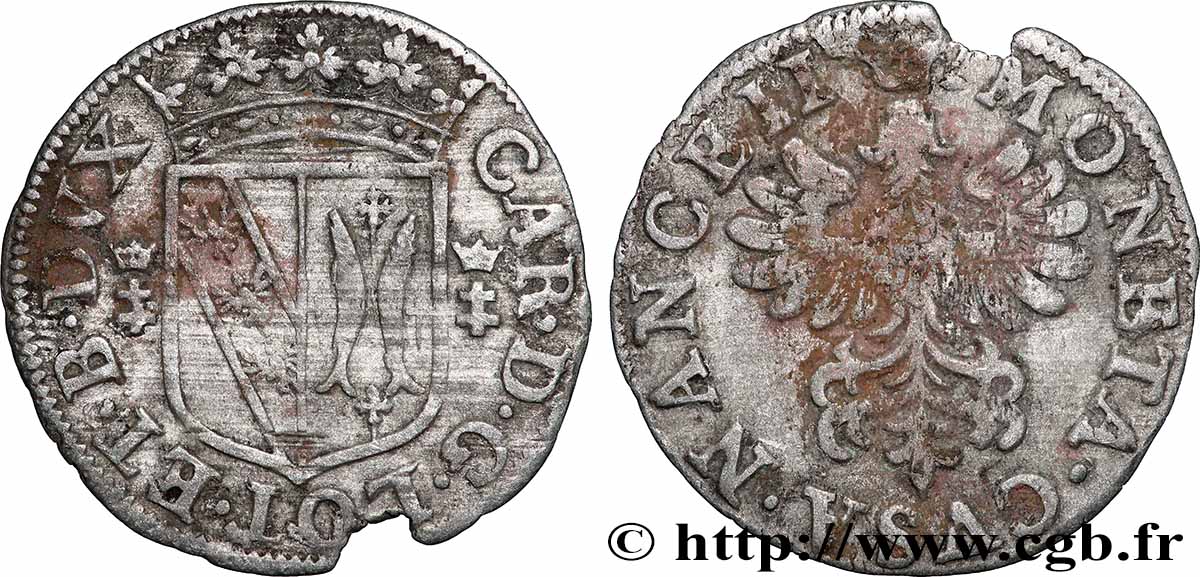 DUCHY OF LORRAINE - CHARLES IV Double denier ou gros lorrain q.BB