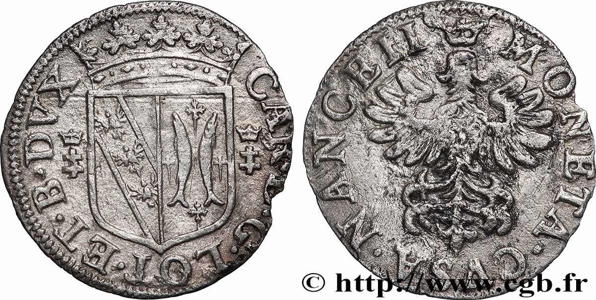 DUCHY OF LORRAINE - CHARLES IV Double denier ou gros lorrain AU