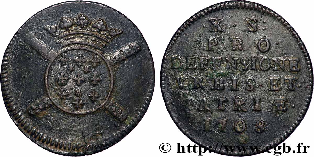 FLANDRE - SIÈGE DE LILLE X sols, monnaie obsidionale BB