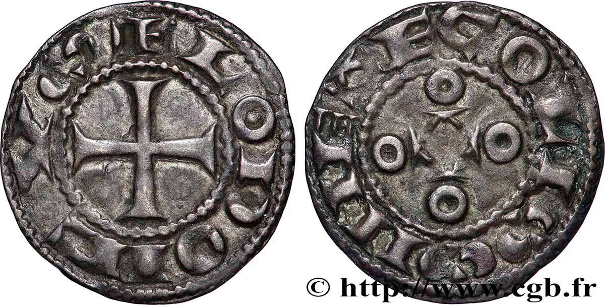 ANGOUMOIS - COMTÉ D&nbsp;ANGOULÊME, au nom de Louis IV d&nbsp;Outremer (936-954) Denier anonyme q.SPL