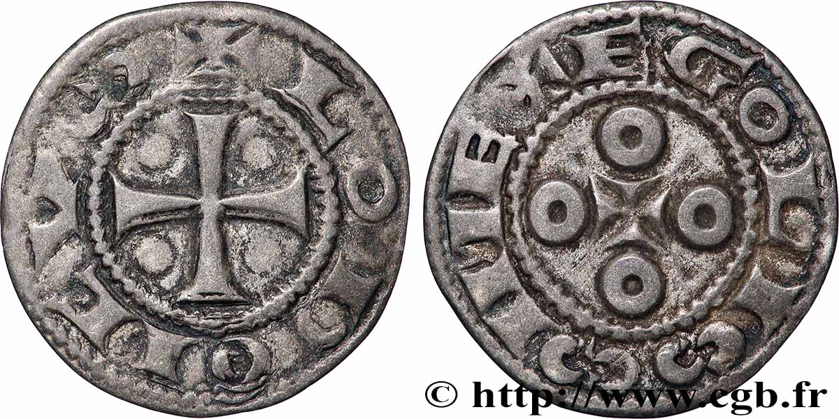 ANGOUMOIS - COMTÉ D&nbsp;ANGOULÊME, au nom de Louis IV d&nbsp;Outremer (936-954) Denier anonyme BB
