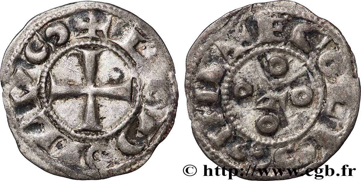 ANGOUMOIS - COMTÉ D&nbsp;ANGOULÊME, au nom de Louis IV d&nbsp;Outremer (936-954) Obole TB+