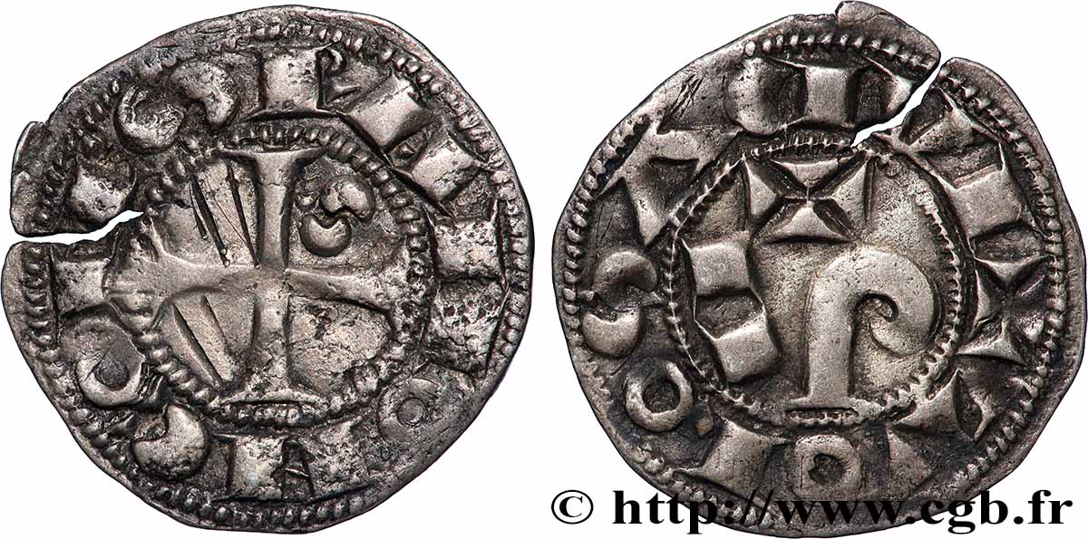 LANGUEDOC - COMTÉ DE TOULOUSE - RAYMOND V, RAYMOND VI OU RAYMOND VII Denier ou raimondin TTB