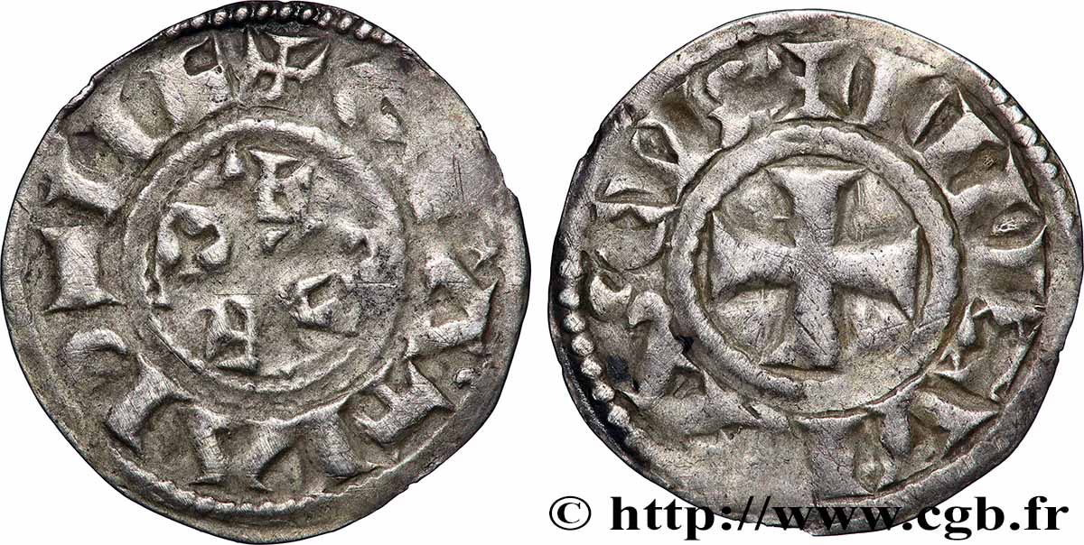 LIMOUSIN - LIMOGES - MONNAYAGE IMMOBILISÉ AU NOM D&nbsp;EUDES Denier TB