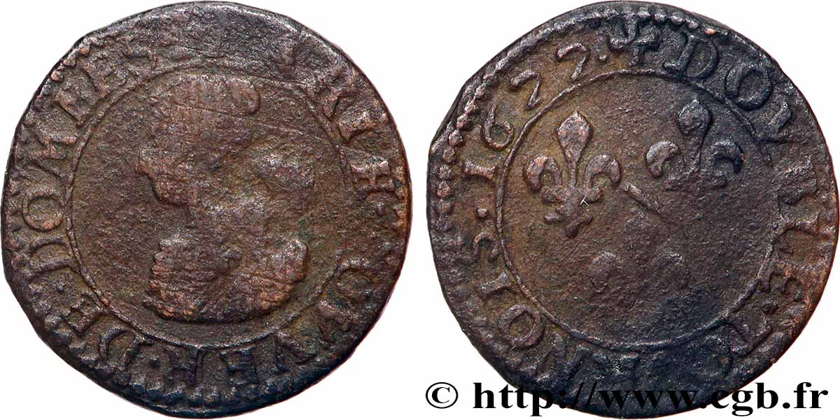 DOMBES - PRINCIPAUTÉ DE DOMBES - MARIE DE BOURBON-MONTPENSIER Double tournois TB