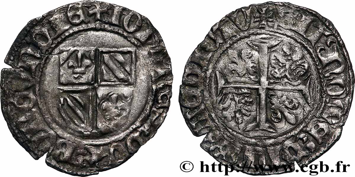 BOURGOGNE - DUCHÉ DE BOURGOGNE - JEAN SANS PEUR Grand blanc TTB