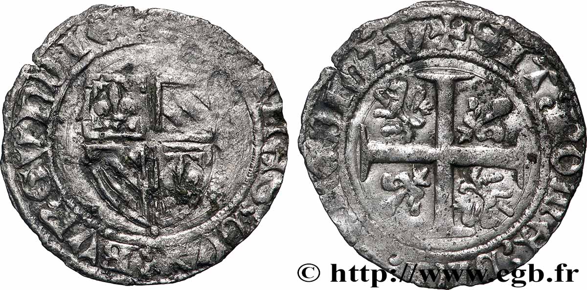 BOURGOGNE - DUCHÉ DE BOURGOGNE - JEAN SANS PEUR Grand blanc TB+