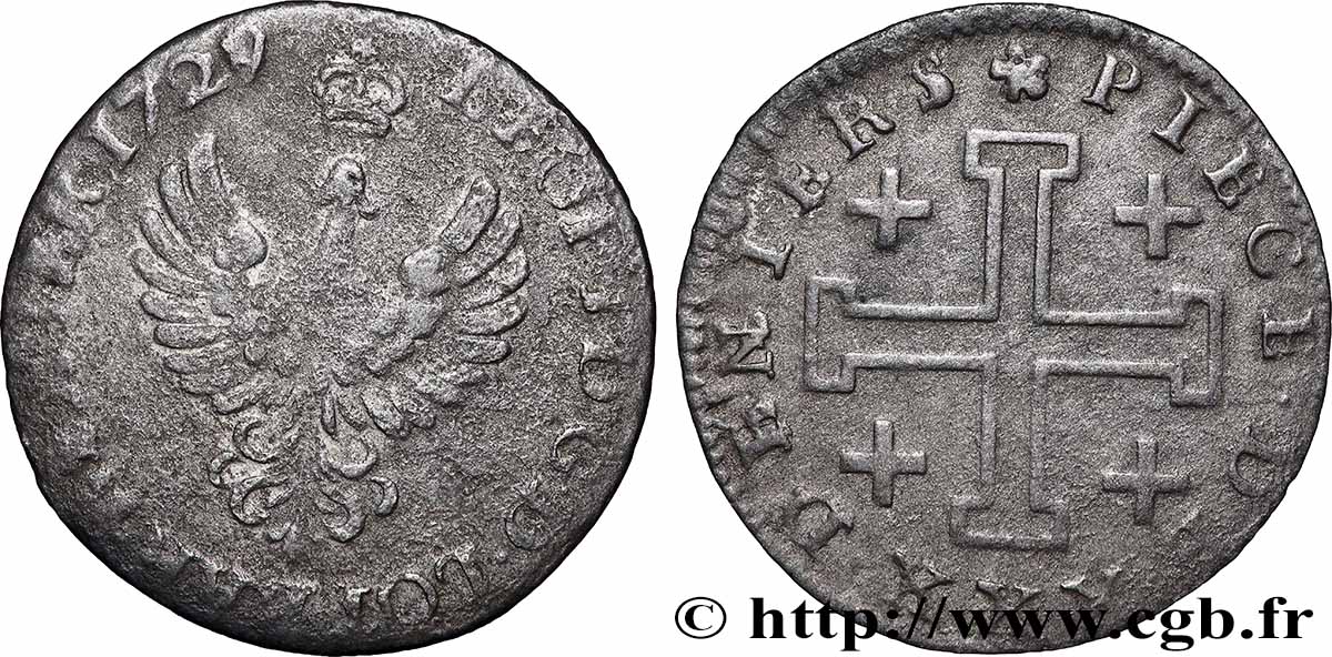 LORRAINE - DUCHÉ DE LORRAINE - FRANÇOIS III Pièce de trente deniers TB