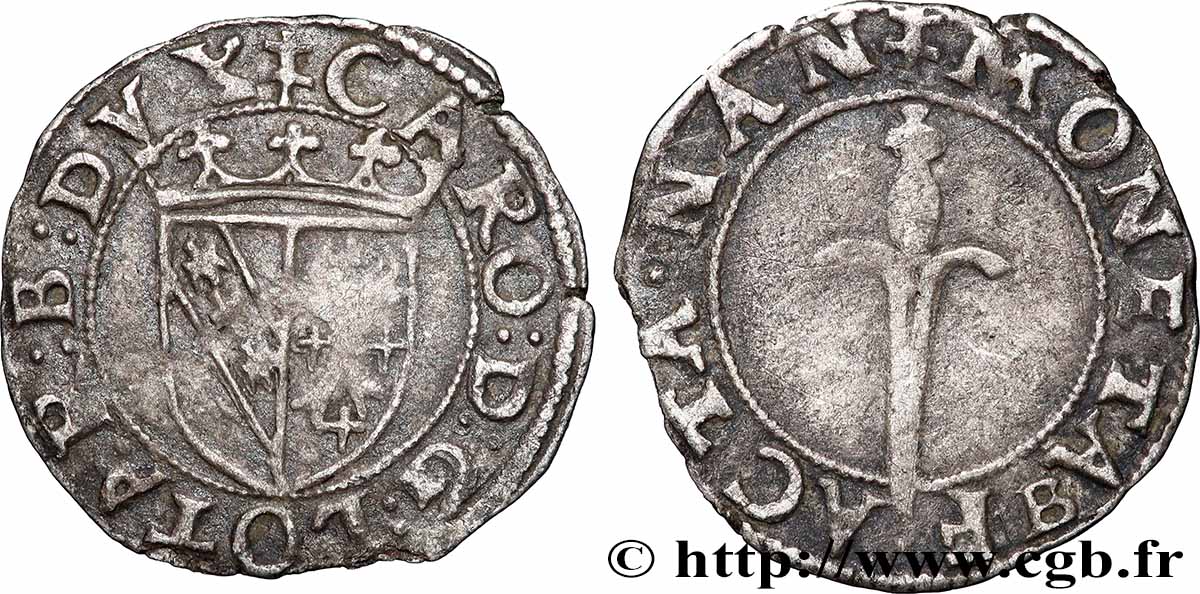 DUCHY OF LORRAINE - CHARLES III LE GRAND DUC Double denier XF