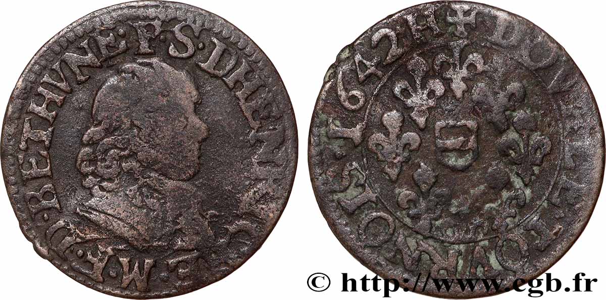 BERRY - PRINCIPAUTÉ DE BOISBELLE-HENRICHEMONT - MAXIMILIEN III FRANÇOIS DE BÉTHUNE Double tournois, type 5 S