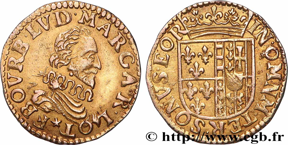 PRINCIPAUTÉ DE CHÂTEAU-REGNAULT - FRANÇOIS DE BOURBON ET LOUISE-MARGUERITE DE LORRAINE Florin d’or SUP