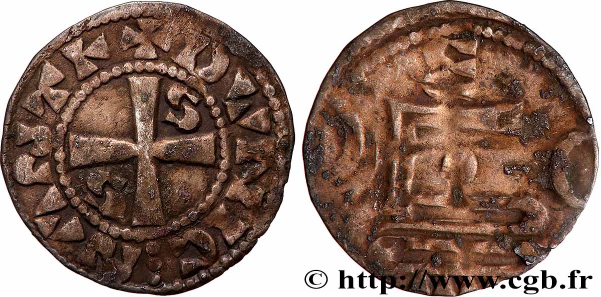CHÂTEAUDUN - VICOMTÉ DE CHÂTEAUDUN - THIBAUT V LE BON ET LOUIS Denier, type bléso-chartrain TTB