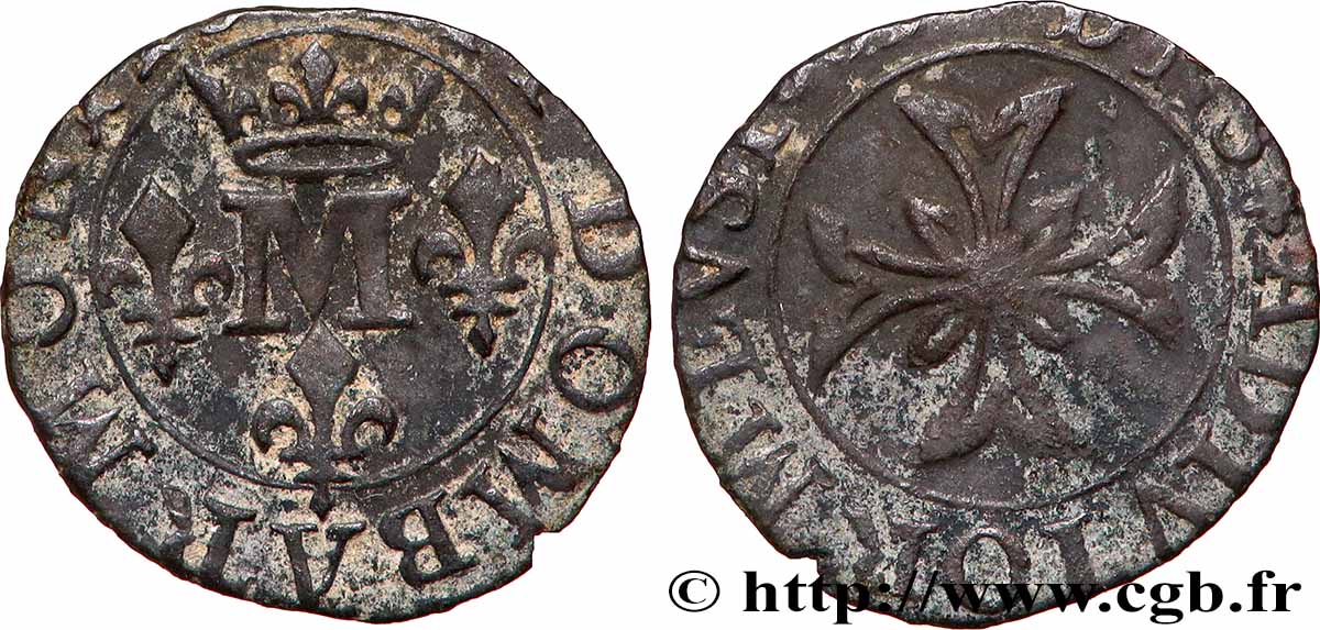 DOMBES - PRINCIPALITY OF DOMBES - MARIE DE BOURBON-MONTPENSIER Liard XF
