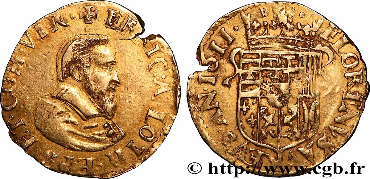 VERDUN - ÉVÊCHÉ DE VERDUN - ERRIC DE LORRAINE-VAUDÉMONT Florin d’or XF/VF