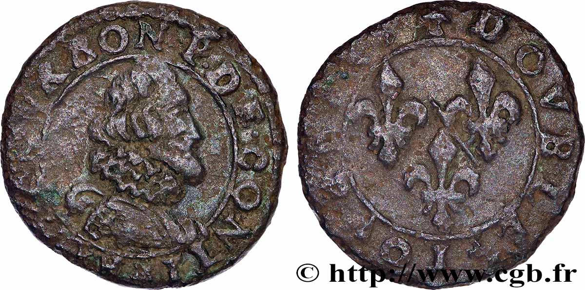 PRINCIPAUTY OF CHATEAU-REGNAULT - FRANCOIS OF BOURBON-CONTI Double tournois, type 14 q.BB