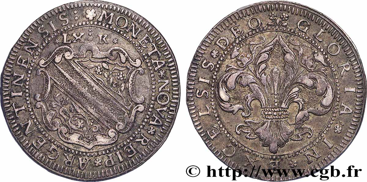 ALSACE - VILLE DE STRASBOURG Florin ou pièce de 60 kreuzers TTB+