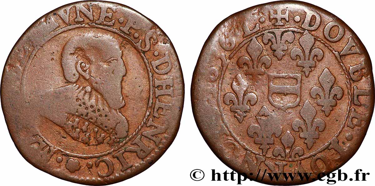 BERRY - PRINCIPAUTÉ DE BOISBELLE-HENRICHEMONT - MAXIMILIEN DE BÉTHUNE, DUC DE SULLY Double tournois, type 1 fS/S