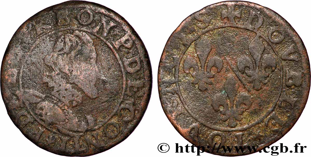 PRINCIPAUTY OF CHATEAU-REGNAULT - FRANCOIS OF BOURBON-CONTI Double tournois, type 14, buste A B