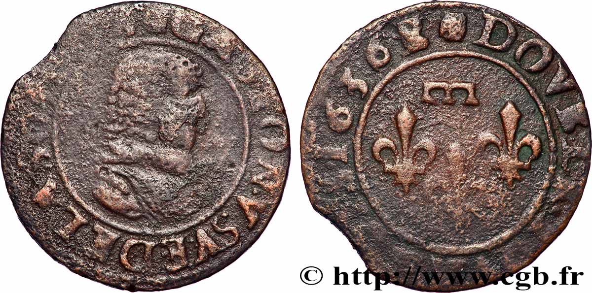PRINCIPAUTY OF DOMBES - GASTON OF ORLEANS Double tournois, type 8 F
