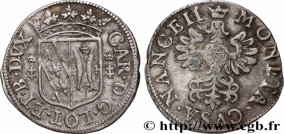 DUCHY OF LORRAINE - CHARLES IV Double denier ou gros lorrain AU