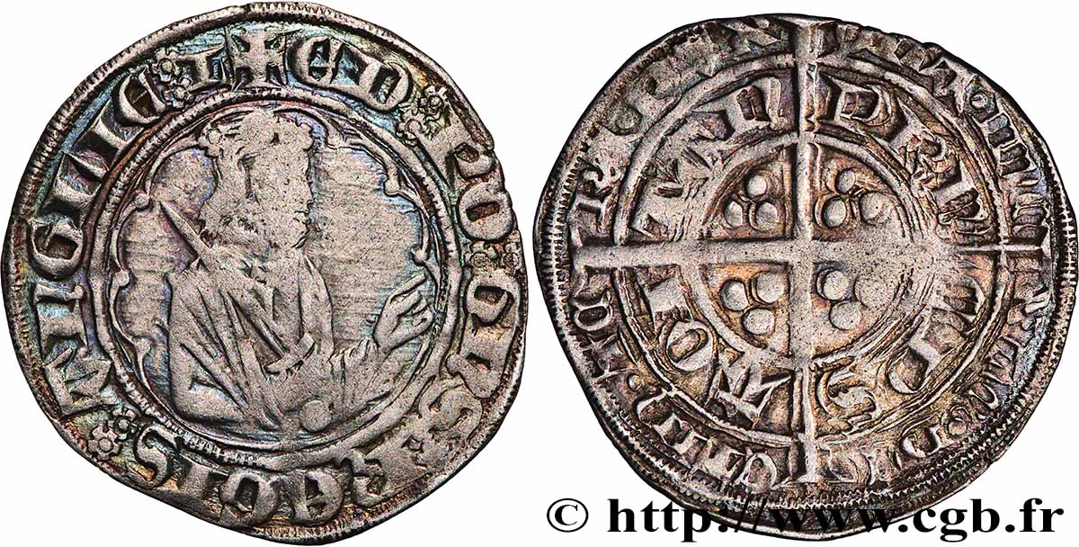 DUCHY OF AQUITANY - EDWARD THE BLACK PRINCE Demi-gros SS
