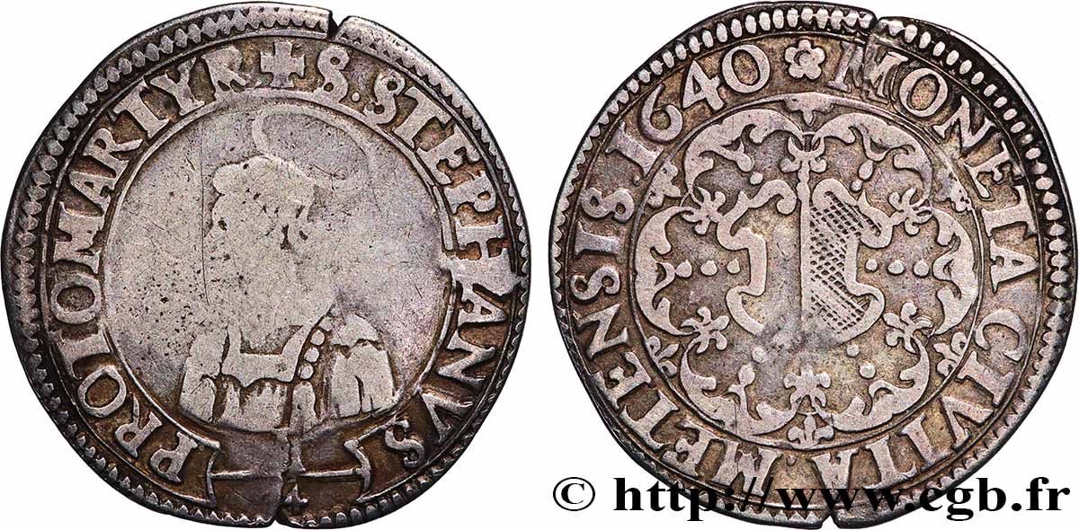 LORRAINE - CITÉ DE METZ Quart de thaler ou quart d&nbsp;écu échancré, 2e type TB/TB+