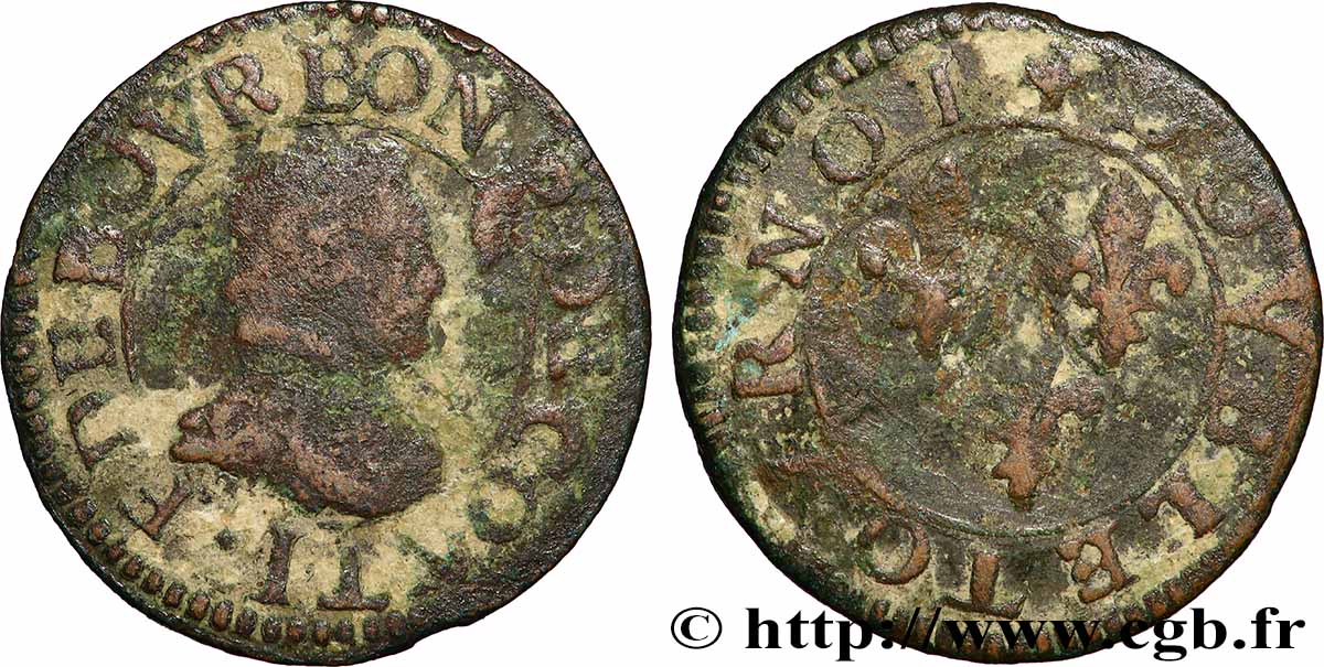 PRINCIPAUTY OF CHATEAU-REGNAULT - FRANCOIS OF BOURBON-CONTI Double tournois, type 18 S