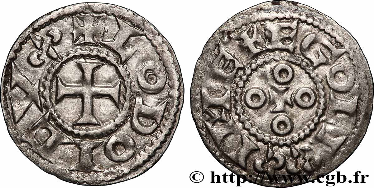 ANGOUMOIS - COMTÉ D&nbsp;ANGOULÊME, au nom de Louis IV d&nbsp;Outremer (936-954) Denier anonyme TTB+