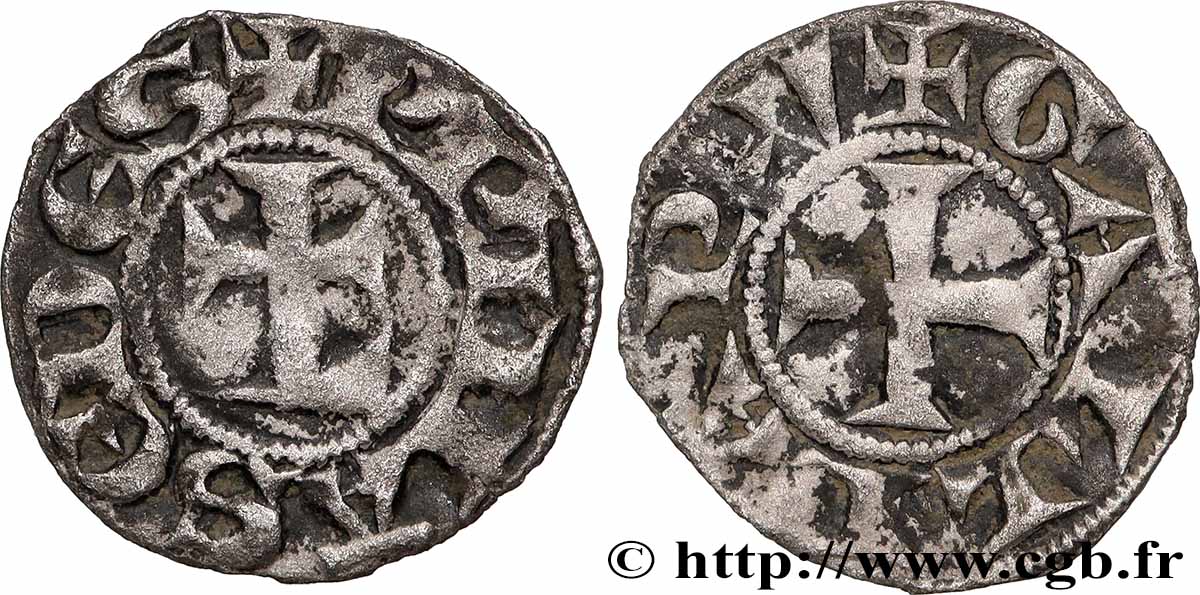 LYONNAIS - ARCHBISCHOP OF LYON - ANONYMOUS COINAGE Obole ou petit denier VF
