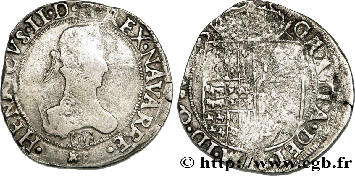 NAVARRE-BEARN - HENRY III Franc fSS