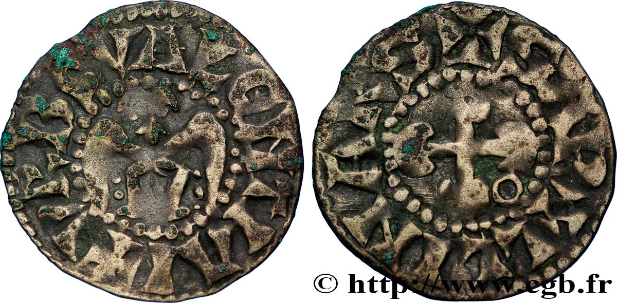 DAUPHINÉ - BISHOP OF VALENCE - ANONYMOUS COINAGE Denier XF/VF