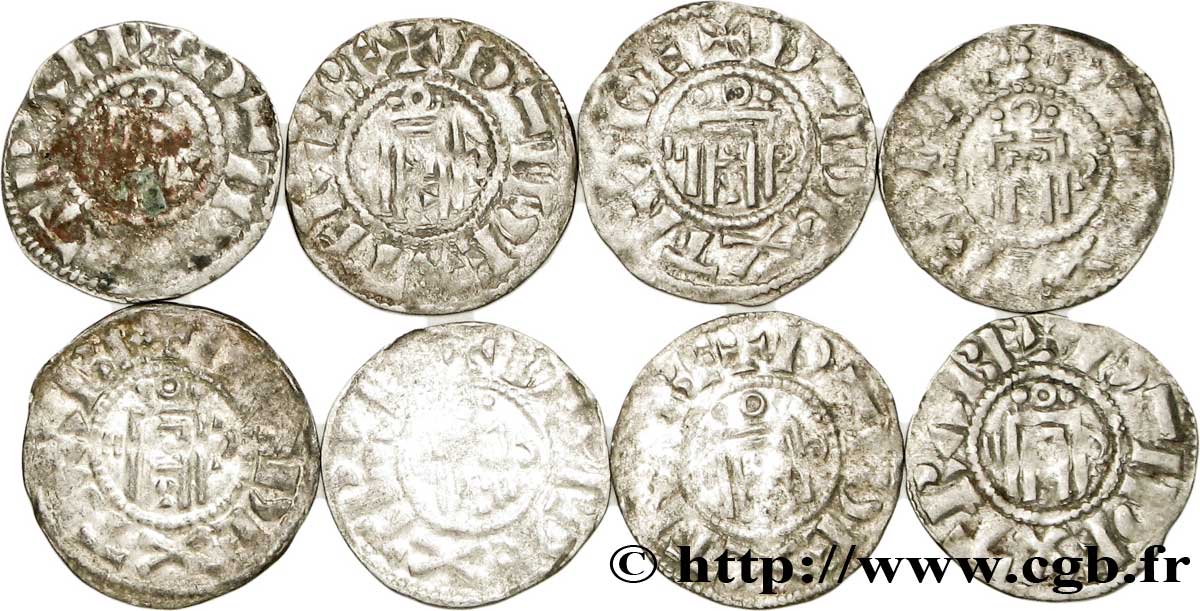 ORLÉANAIS - BISHOPRIC OF ORLÉANS AND IN THE NAME OF HUGH OF FRANCE Deniers (lot de 8) lot
