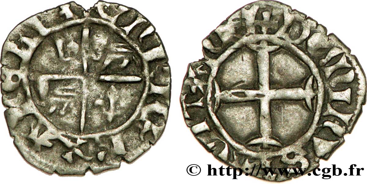AQUITAINE - DUCHÉ D AQUITAINE - HENRY IV, HENRY V ou HENRY VI Denier, monnaie noire SS