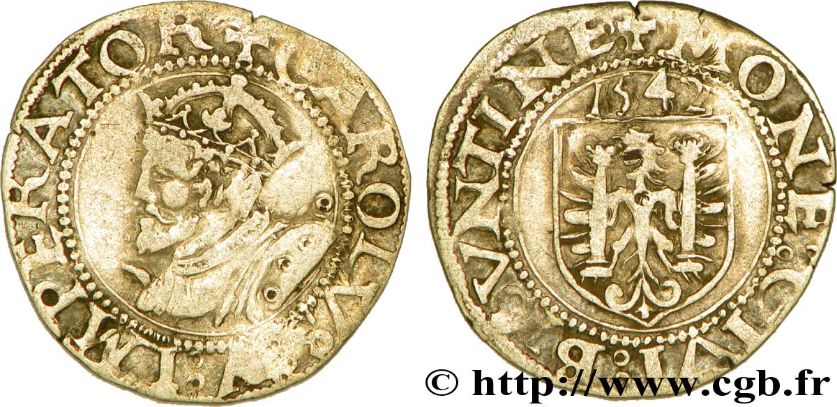 TOWN OF BESANCON - COINAGE STRUCK AT THE NAME OF CHARLES V Carolus XF
