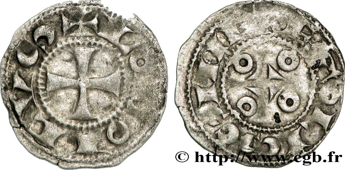 ANGOUMOIS - COUNTY OF ANGOULÊME, in the name of Louis IV called  d Outremer  or  Transmarinus  (936-954) Obole VF/XF