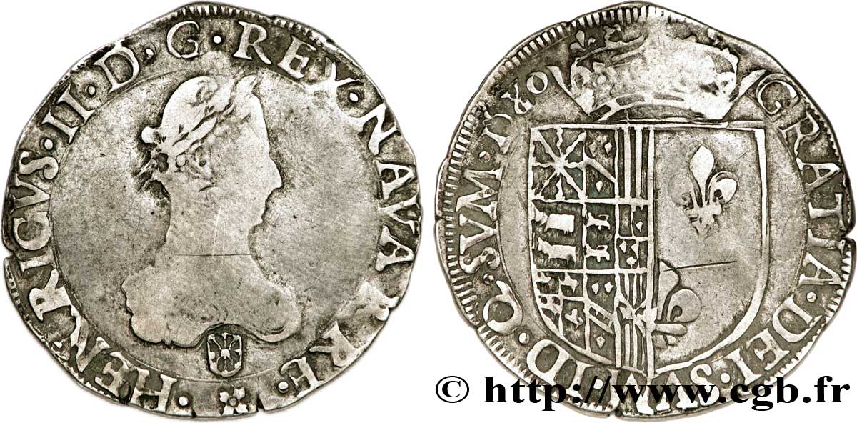 NAVARRE-BEARN - HENRY III Franc q.BB/BB