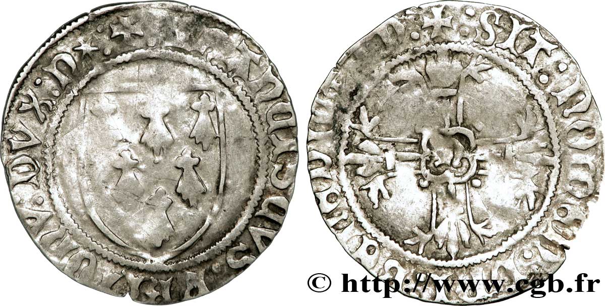 BRETAGNE - DUCHÉ DE BRETAGNE - FRANÇOIS II Gros à l écu TB+/TTB