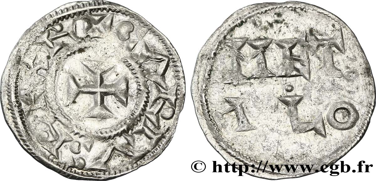 POITOU - COMTÉ DE POITOU - MONNAYAGE IMMOBILISÉ AU NOM DE CHARLES II LE CHAUVE Obole TB+