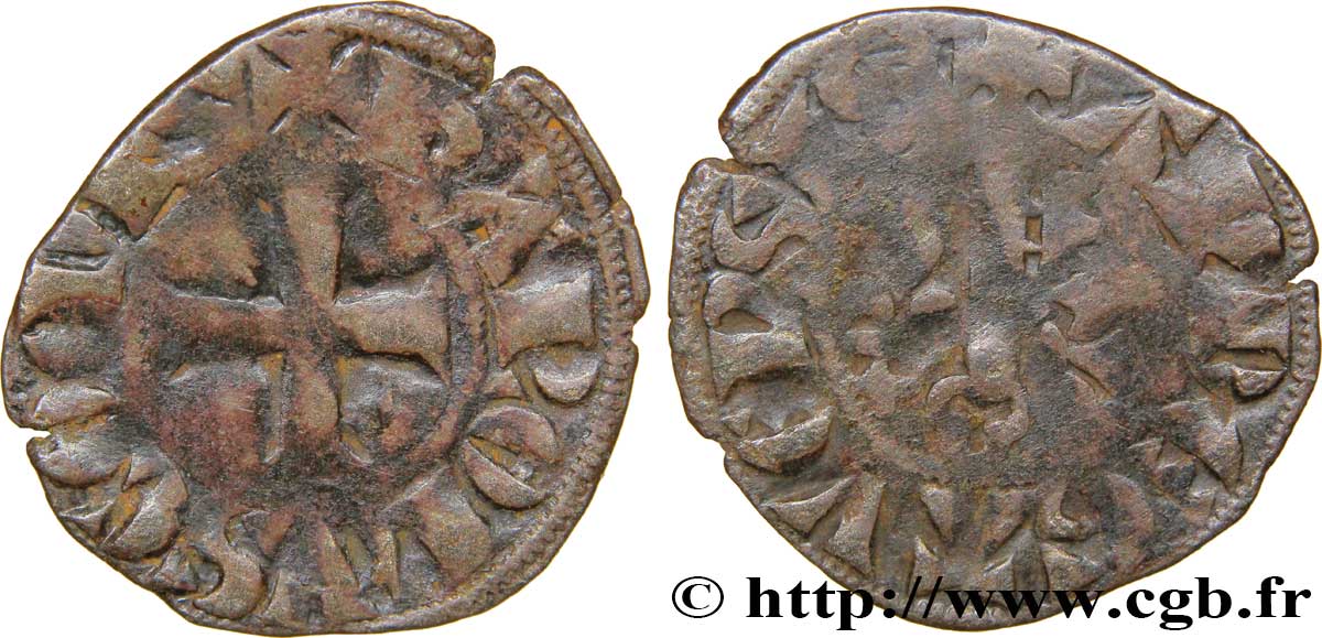 ANJOU - COMTÉ D&nbsp;ANJOU - CHARLES DE VALOIS Obole TTB