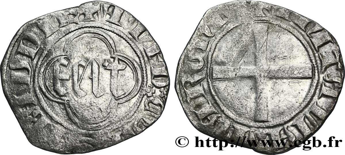 SAVOIE - COMTÉ DE SAVOIE - AMÉDÉE VIII (COMTE) Quart de gros, 3e type TB+