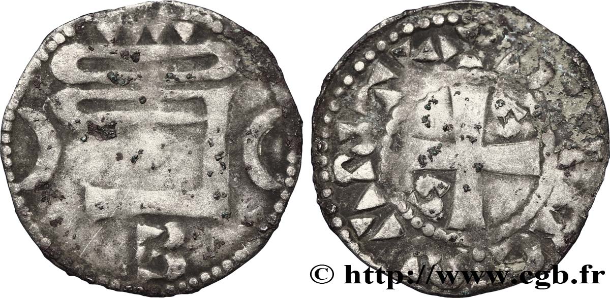 CHÂTEAUDUN - VICOMTÉ DE CHÂTEAUDUN - THIBAUT V LE BON ET LOUIS Denier, type bléso-chartrain fSS