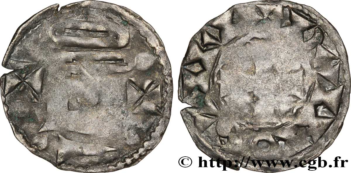 CHÂTEAUDUN - VICOMTÉ DE CHÂTEAUDUN - THIBAUT V LE BON ET LOUIS Denier, type bléso-chartrain TTB