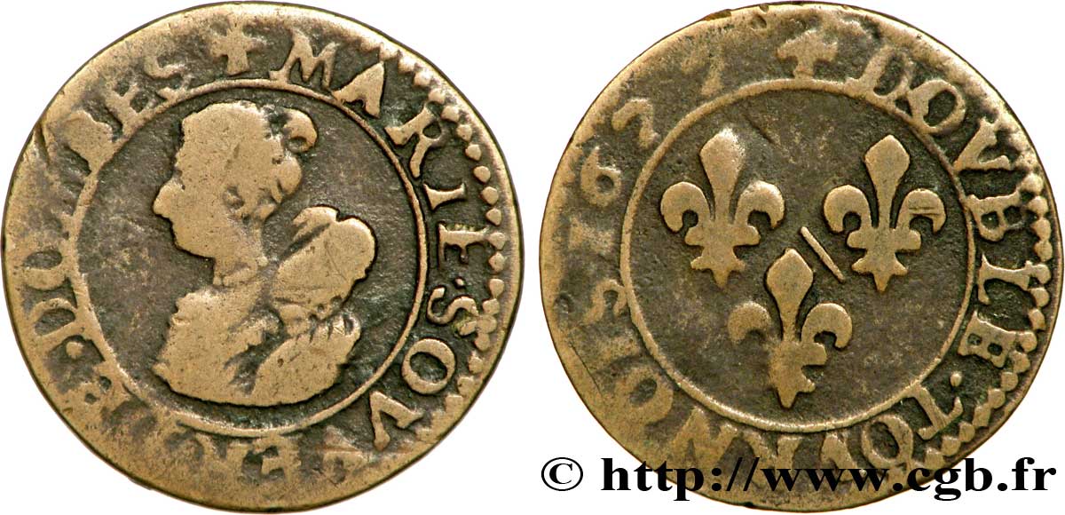 PRINCIPAUTY OF DOMBES - MARIE OF BOURBON-MONTPENSIER Double tournois MB