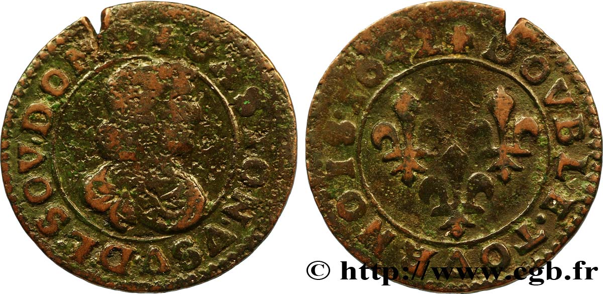 DOMBES - PRINCIPAUTÉ DE DOMBES - GASTON D ORLÉANS Double tournois, type 16 TB+
