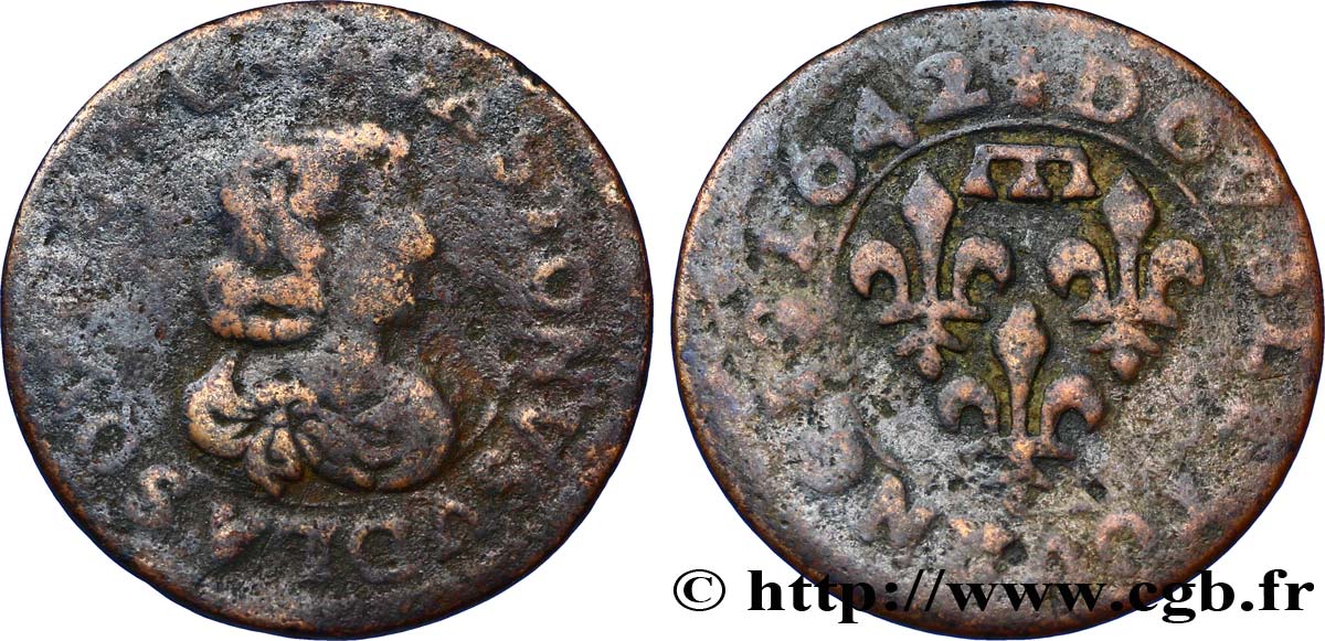 DOMBES - PRINCIPAUTÉ DE DOMBES - GASTON D ORLÉANS Double tournois, type 16 TB