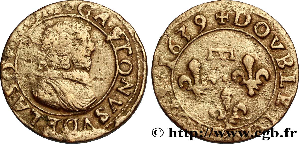 PRINCIPAUTY OF DOMBES - GASTON OF ORLEANS Double tournois, type 11 BC+